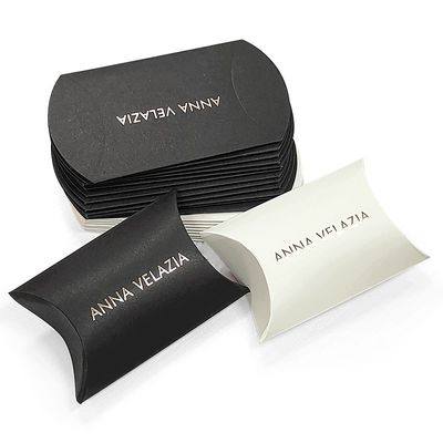 Diseño de logotipo personalizado Caja de embalaje de cartón en forma de almohada pequeña para impresión CMYK/PANTONE