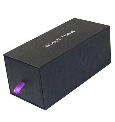 Caja de embalaje de cajón negro reciclable Cajas de regalo de papel Kraft negro personalizado