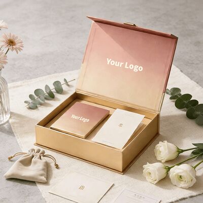 Caja de regalo magnética con logotipo personalizado Cajas de embalaje rígidas y plegables reciclables para cosméticos con manual de instrucciones