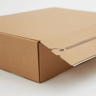 Logotipo privado personalizado de envío corrugado adhesivo de tira de lágrima caja postal abierta para artículos
