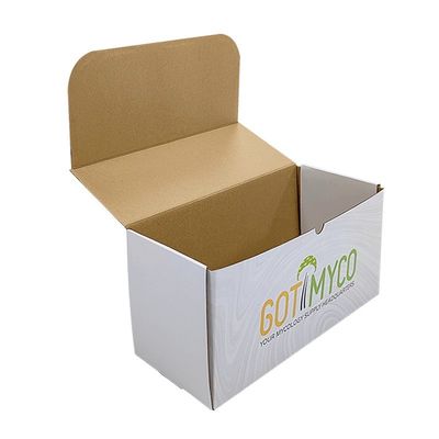 Caja de embalaje de cartón corrugado reciclable, caja de envío de correos para cosméticos