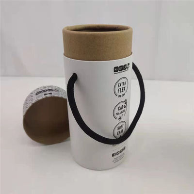 Embalaje de cilindros de papel artesanal redondo Caja de regalo de tubos de cartón reciclables con mango