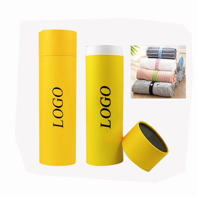 Embalaje de caja de papel cilindro de cartón CMYK hecha a mano para calcetines y ropa interior
