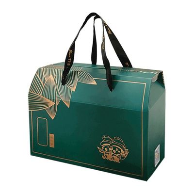 Cajas de embalaje de alimentos de cartón reutilizables para llevar Cajas Kraft Gable con mango