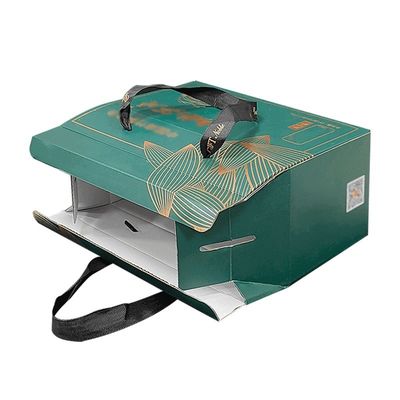 Cajas de embalaje de alimentos de cartón reutilizables para llevar Cajas Kraft Gable con mango