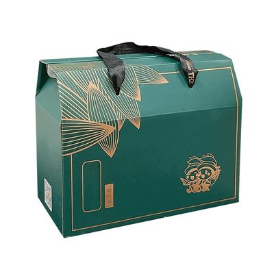 Cajas de embalaje de alimentos de cartón reutilizables para llevar Cajas Kraft Gable con mango