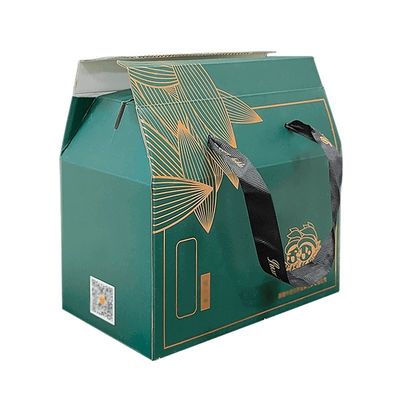 Cajas de embalaje de alimentos de cartón reutilizables para llevar Cajas Kraft Gable con mango