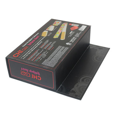 Pedido personalizado Aceptado Caja de cartón de cierre magnético Matte Black Diseño plegable