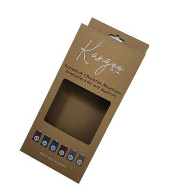 Cajas de papel de autoensamblaje de color marrón colgantes Rectángulo plano de bloqueo automático Fondo de cartón