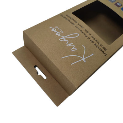Cajas de papel de autoensamblaje de color marrón colgantes Rectángulo plano de bloqueo automático Fondo de cartón