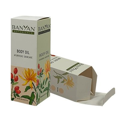Cajas de embalaje cosmético de papel recubierto de caja plegable de fondo automático 350g 500g