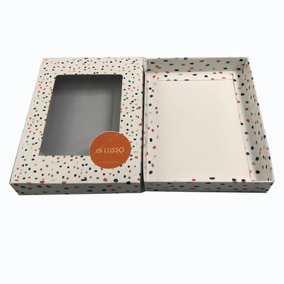Caja de embalaje de cartera de ventana plegable de papel recubierto de 350 gramos con mango de cuerda