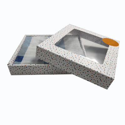 Caja de embalaje de cartera de ventana plegable de papel recubierto de 350 gramos con mango de cuerda