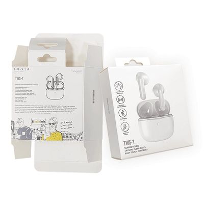 Impresión de logotipo personalizado Caja de papel diseño de tuck directo inverso para auriculares