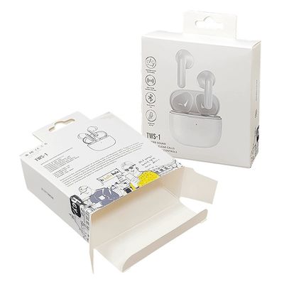 Impresión de logotipo personalizado Caja de papel diseño de tuck directo inverso para auriculares