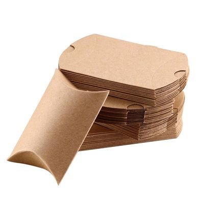 Tipo de papel personalizado más popular cartón marrón Kraft blanco embalaje de cartón de chocolate caramelo caja de almohada de papel