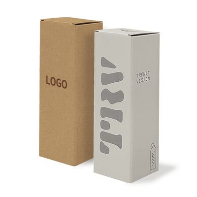 Cajas de embalaje personalizadas sin recubrimiento Kraft E Flauta Botella de agua