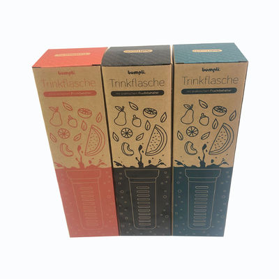 Cajas de embalaje personalizadas sin recubrimiento Kraft E Flauta Botella de agua
