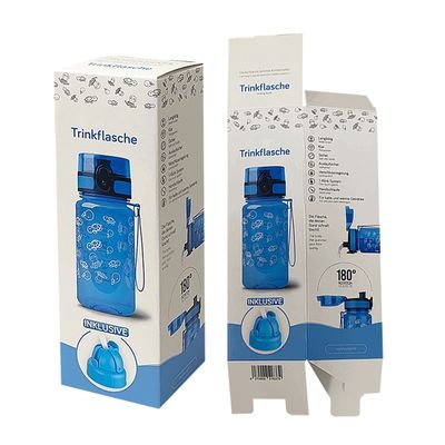 Cajas de embalaje personalizadas sin recubrimiento Kraft E Flauta Botella de agua