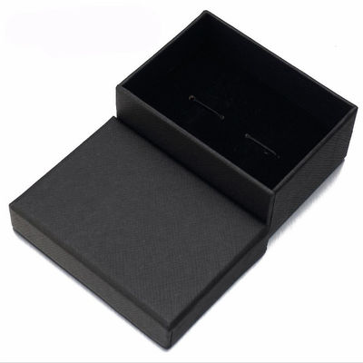 Caja de embalaje para regalos de color negro, de anillo rígido, etiqueta de puño y puño de regalo.