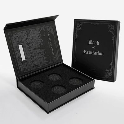 Caja de cartón de cierre magnético, embalaje de monedas, caja hueca de estilo libro falso