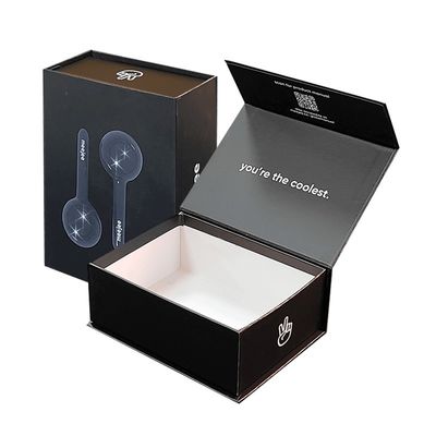 Materiales reciclados personalizados Magneto de lujo rígido con tapa plana Embalaje de papel magnético Caja de regalo con inserción de papel