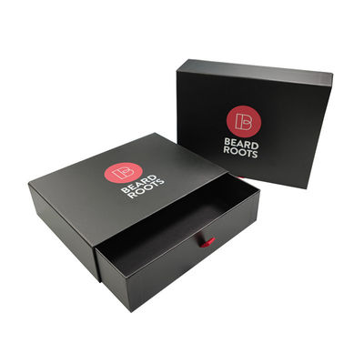 Envases de regalo de peluca de pelo grande Cajas de caja de cajón de diapositivas negras Envases