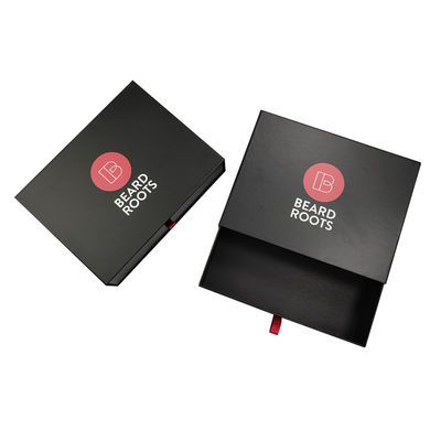 Envases de regalo de peluca de pelo grande Cajas de caja de cajón de diapositivas negras Envases
