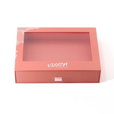 Otros Tipo de caja Papel personalizado cajón de cartón embalaje de regalo caja con ventana de PVC transparente