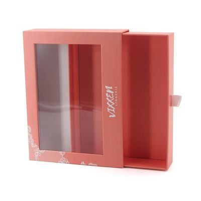 Otros Tipo de caja Papel personalizado cajón de cartón embalaje de regalo caja con ventana de PVC transparente