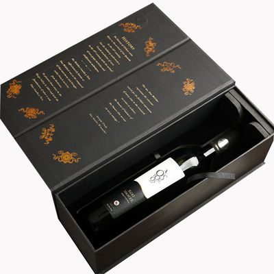 Caja de cartón de cierre magnético rígido de visualización de champán botella de whisky de vino caja de embalaje