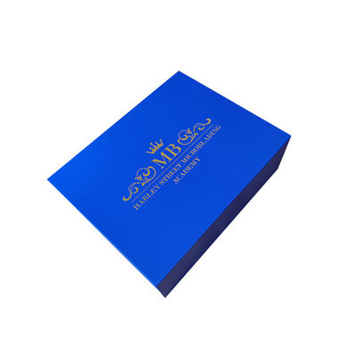 Envases de cajones de cartón abiertos de papel azul reciclable para cuidado de la piel elegante