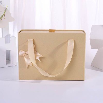 ODM OEM aceptable. Muestra gratuita portátil deslizador vacío de embalaje tipo cajón rígido Bolsa de regalo con cinta