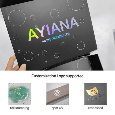 Rectángulo de lujo caja de regalo magnética negra con cartón de revestimiento logotipo de impresión a medida