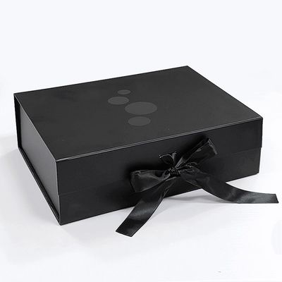 Rectángulo de lujo caja de regalo magnética negra con cartón de revestimiento logotipo de impresión a medida
