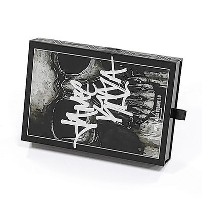 Impresión de logotipo personalizado aceptado Black Matte Sliding Gift Drawer Box con pedido personalizado