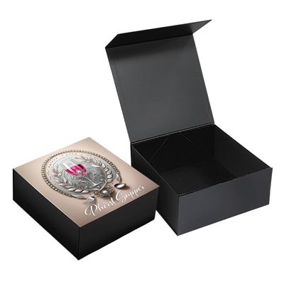 Caja de embalaje de conjunto de vidrio para banquetes con acabado con logotipo UV personalizado y cierre magnético plegable