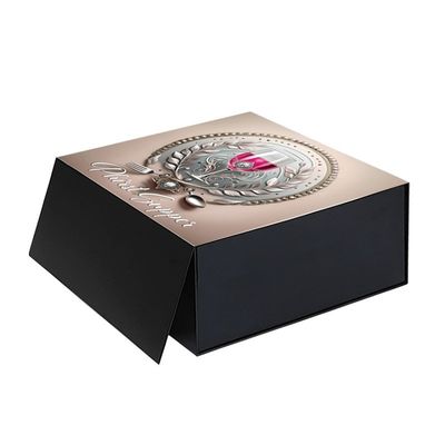 Caja de embalaje de conjunto de vidrio para banquetes con acabado con logotipo UV personalizado y cierre magnético plegable