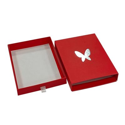 Cartón gris personalizar logotipo Slide cajón de papel caja paquete de regalo caja con papel de plata