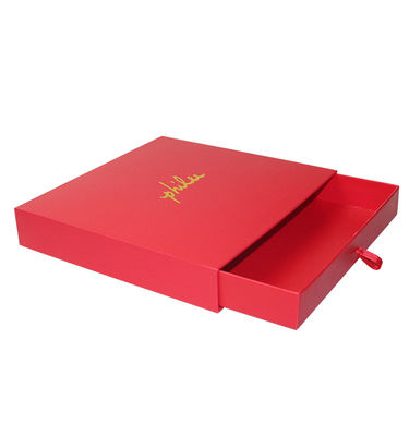 Estampado en caliente caja de papel de papel de papel de papel de papel de papel rojo caja de embalaje de cartón personalizado