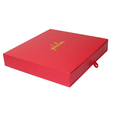 Estampado en caliente caja de papel de papel de papel de papel de papel de papel rojo caja de embalaje de cartón personalizado
