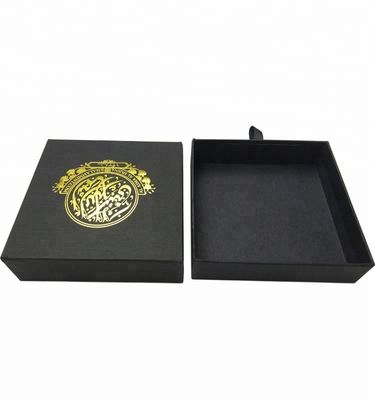 Estampado en caliente de lujo Envases de regalo de caja negra con impresión CMYK