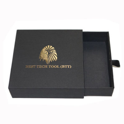 Caja de embalaje de cajones de cartón Texturas personalizadas Cajas de cartón de deslizamiento negro