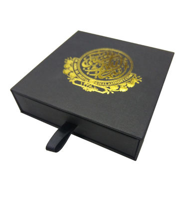 Caja de embalaje de cajones de cartón Texturas personalizadas Cajas de cartón de deslizamiento negro