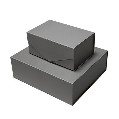 Pedido personalizado Color personalizado Tamaño caja de papel de cartón plegable gris con tapa magnética