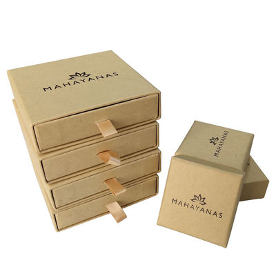 Joyería Deslizador Cajas de regalo abiertas Eco-amigables Cajas de papel Kraft marrón reciclado
