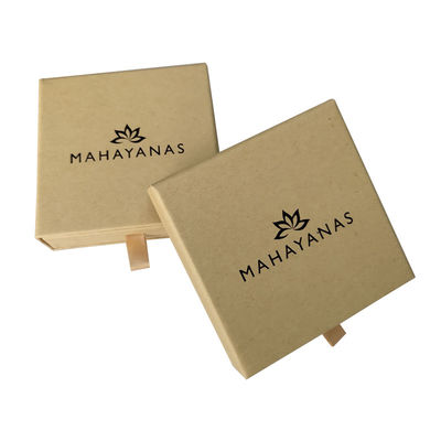 Joyería Deslizador Cajas de regalo abiertas Eco-amigables Cajas de papel Kraft marrón reciclado