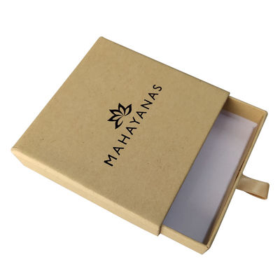 Joyería Deslizador Cajas de regalo abiertas Eco-amigables Cajas de papel Kraft marrón reciclado
