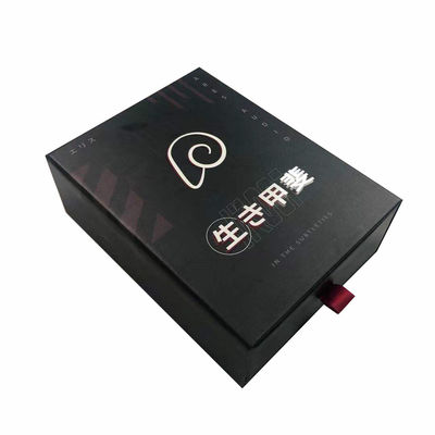 Papel negro mate paquete de regalo caja personalizada para joyería relojes gafas