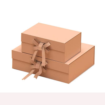 A5 caja plegable rígida profunda caja de regalo magnética plegable con diseño de corbata de arco de cinta